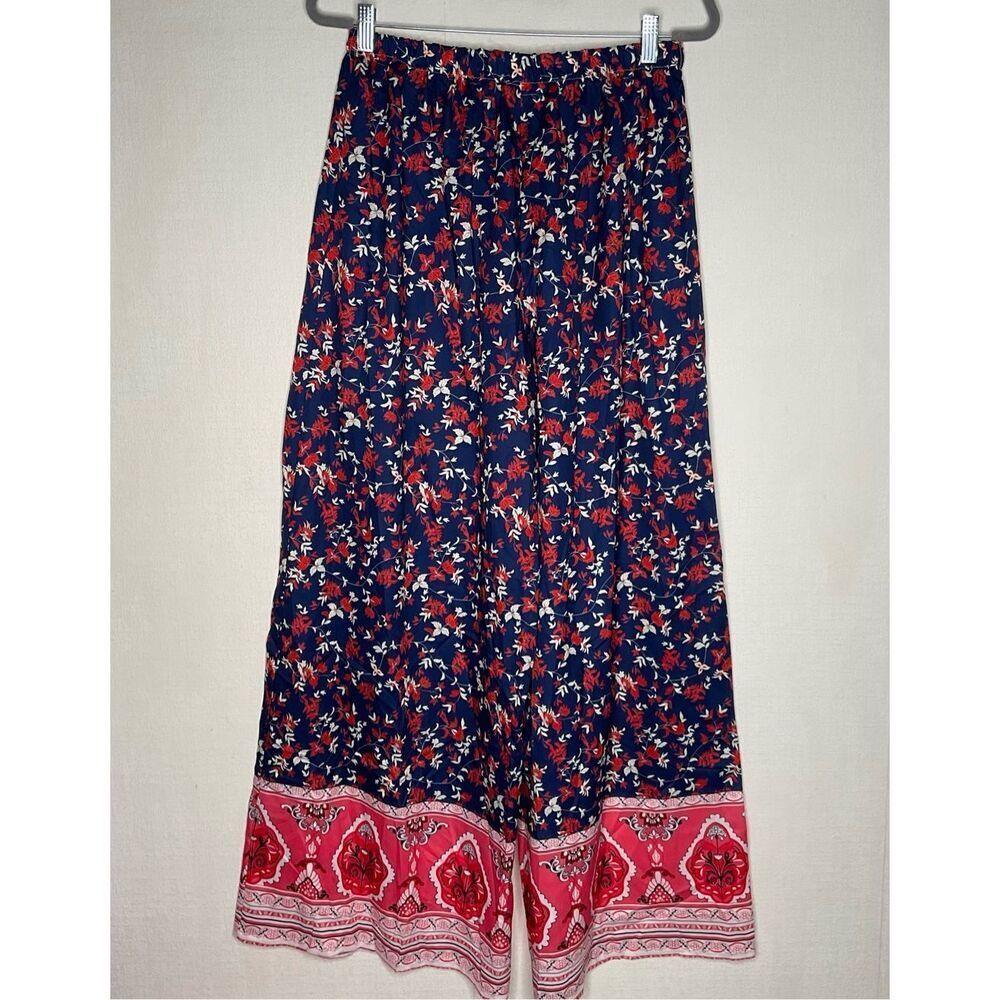 Women’s Ditsy Floral Wide Leg‎ Pants size 2XL Comfy Silky Lounge Palazzo